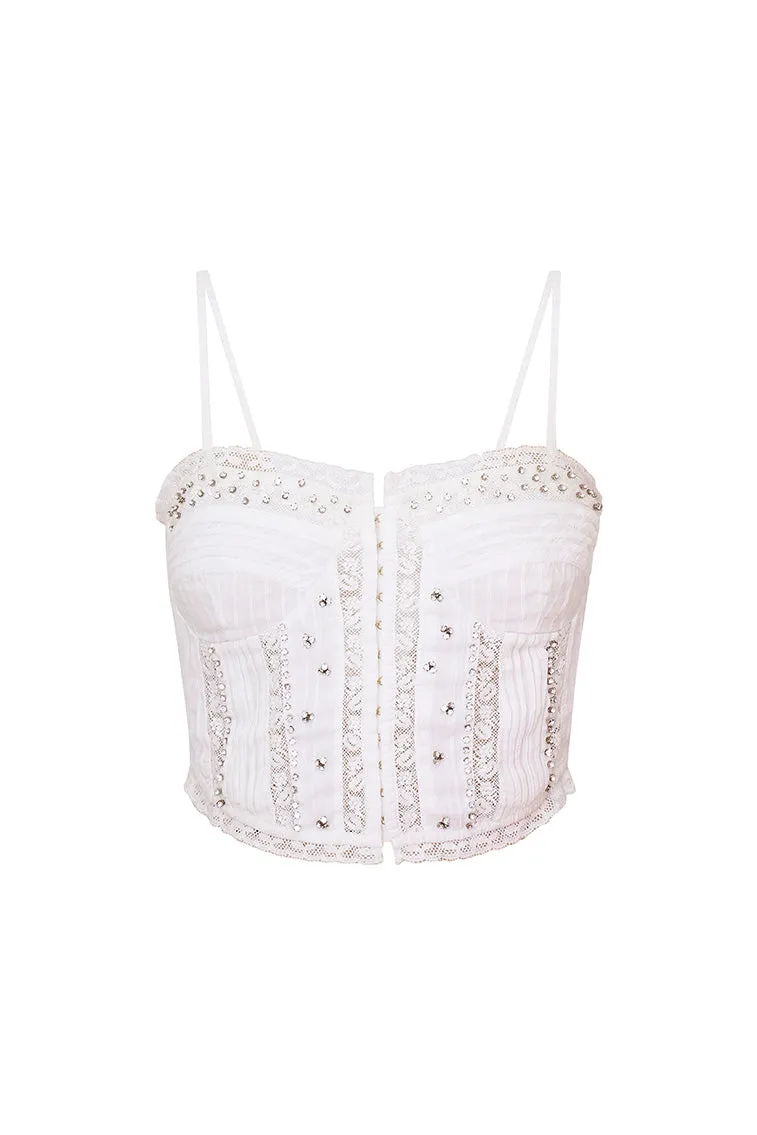 Embellished Rosabella Cotton Cami Top sold by LoveShackFancy product image thumbnail 5