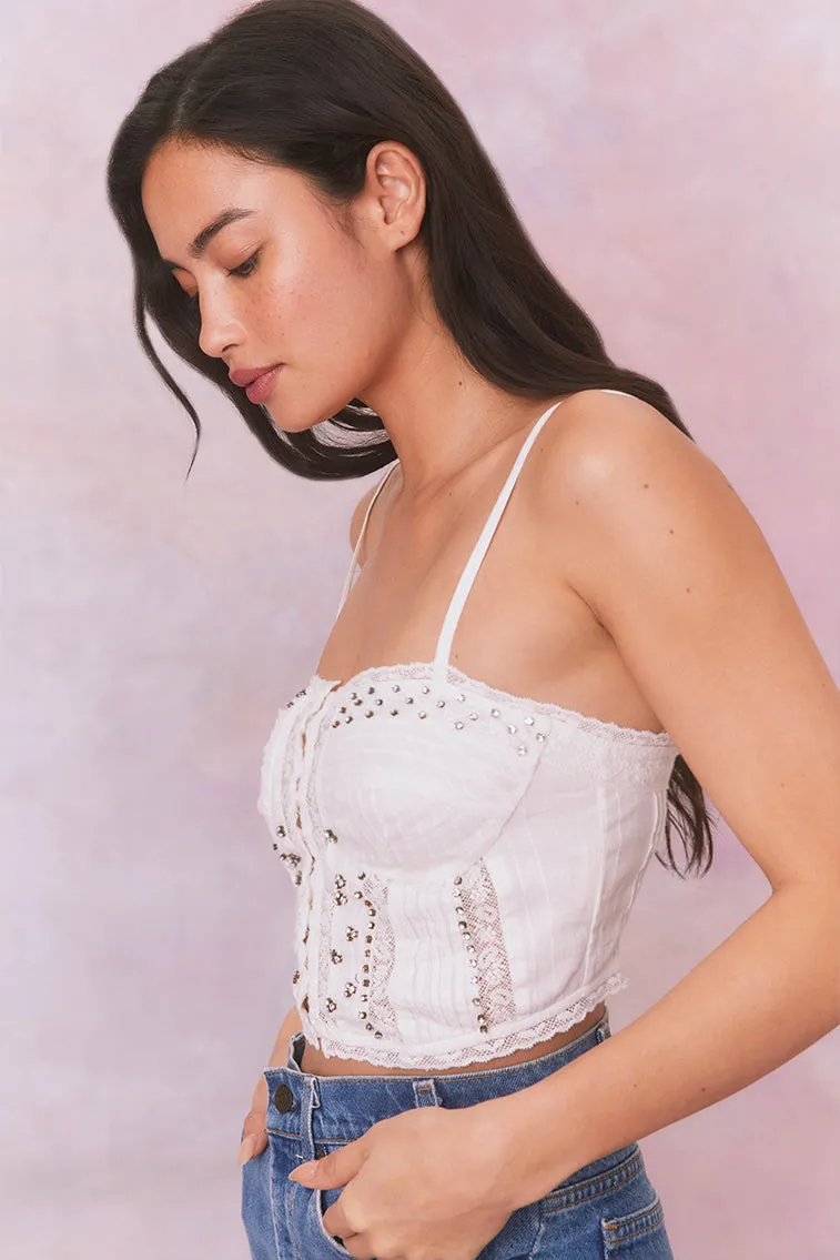 Embellished Rosabella Cotton Cami Top sold by LoveShackFancy product image thumbnail 3