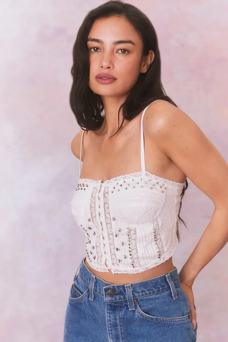 Embellished Rosabella Cotton Cami Top sold by LoveShackFancy product image thumbnail 2