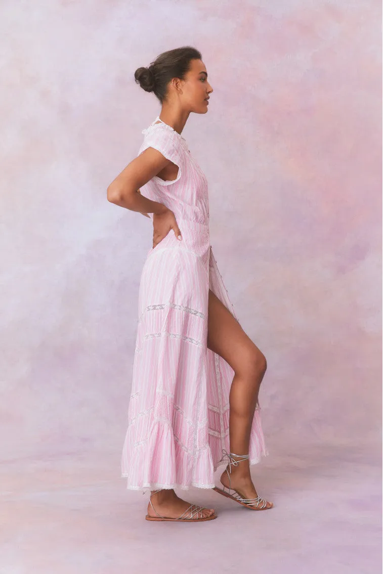 Remi Cotton Stripe Maxi Dress- CAPTIVA PINK sold by LoveShackFancy product image thumbnail 5