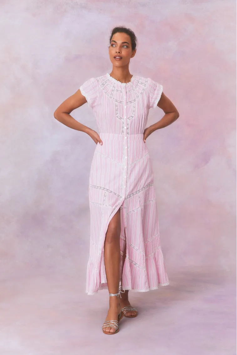 Remi Cotton Stripe Maxi Dress- CAPTIVA PINK sold by LoveShackFancy product image thumbnail 2