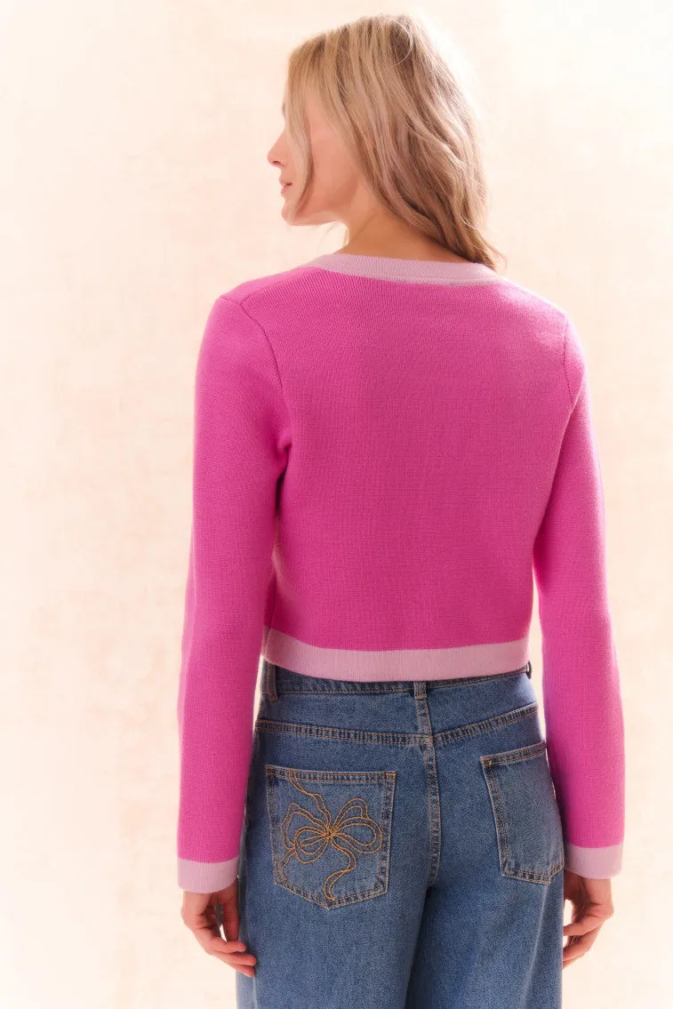 Elif Cardigan-FUCHSIA POP sold by LoveShackFancy product image thumbnail 5