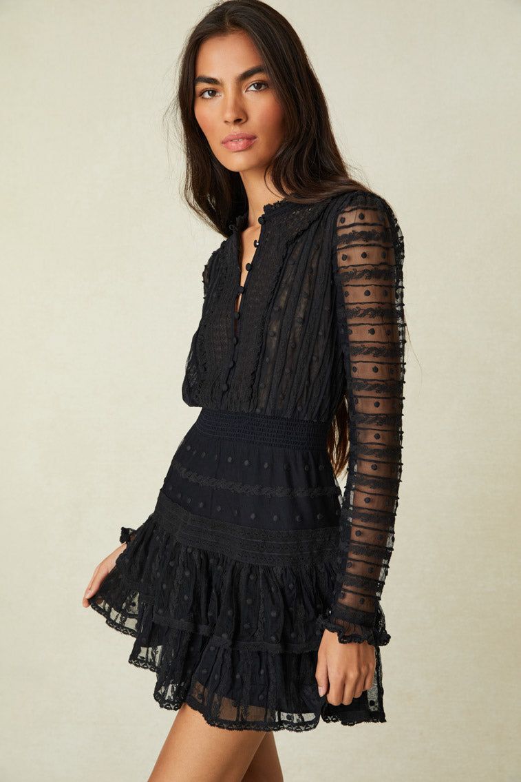 Elio Mini Dress- BLACK sold by LoveShackFancy product image thumbnail 2