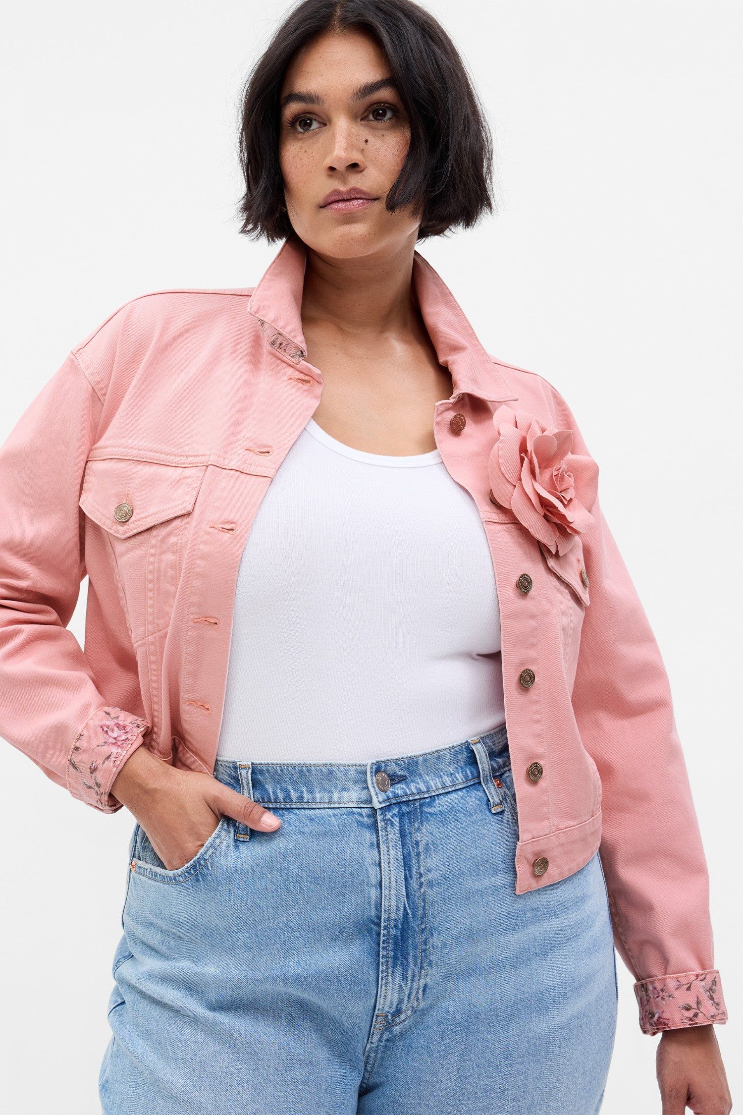 Gap x LoveShackFancy Rosette Denim Jacket sold by LoveShackFancy product image thumbnail 5
