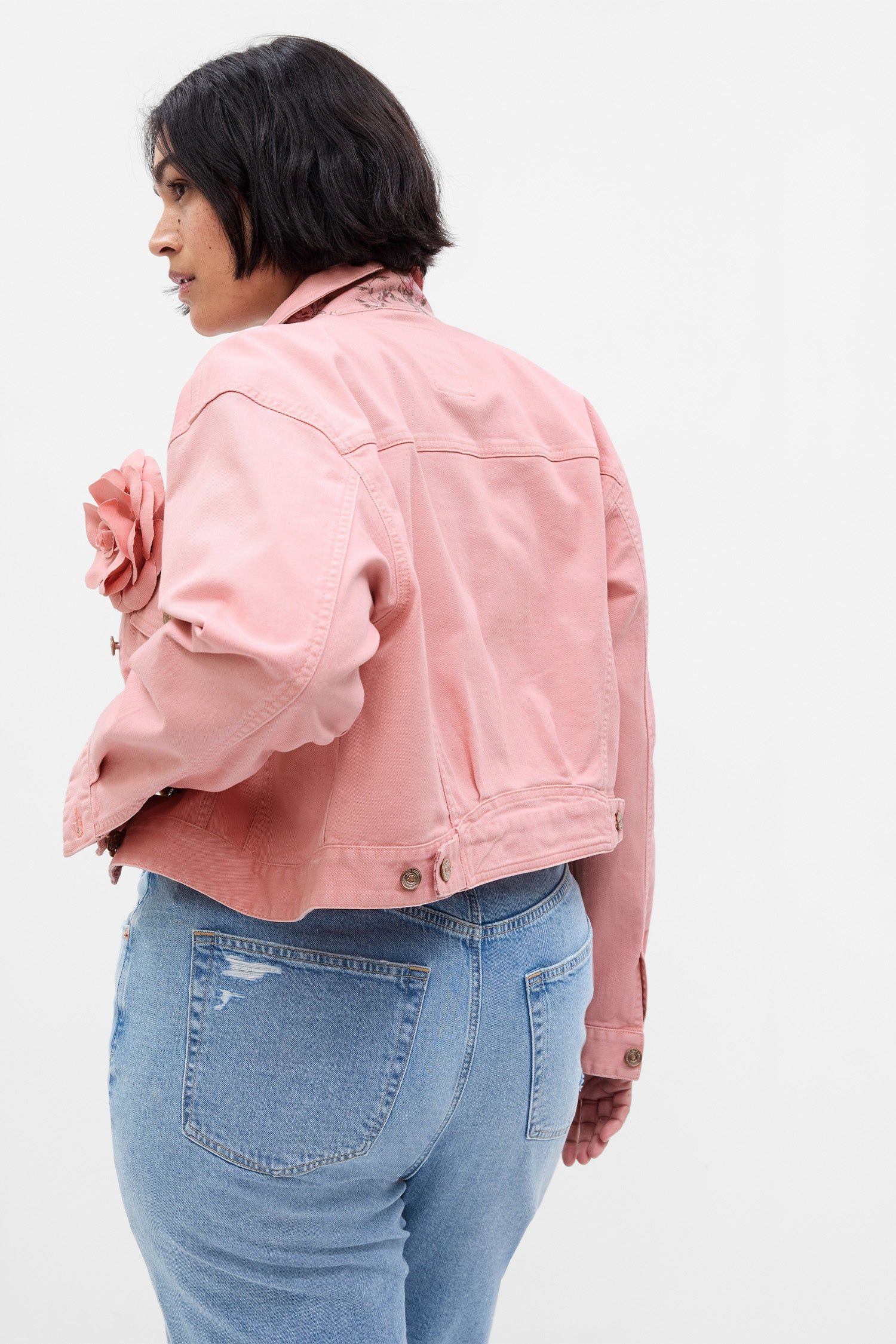 Gap x LoveShackFancy Rosette Denim Jacket sold by LoveShackFancy product image thumbnail 4