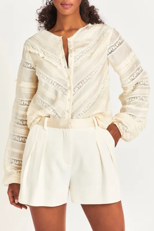 Carmolina Lightweight Blouse-ANTIQUE WHITE sold by LoveShackFancy