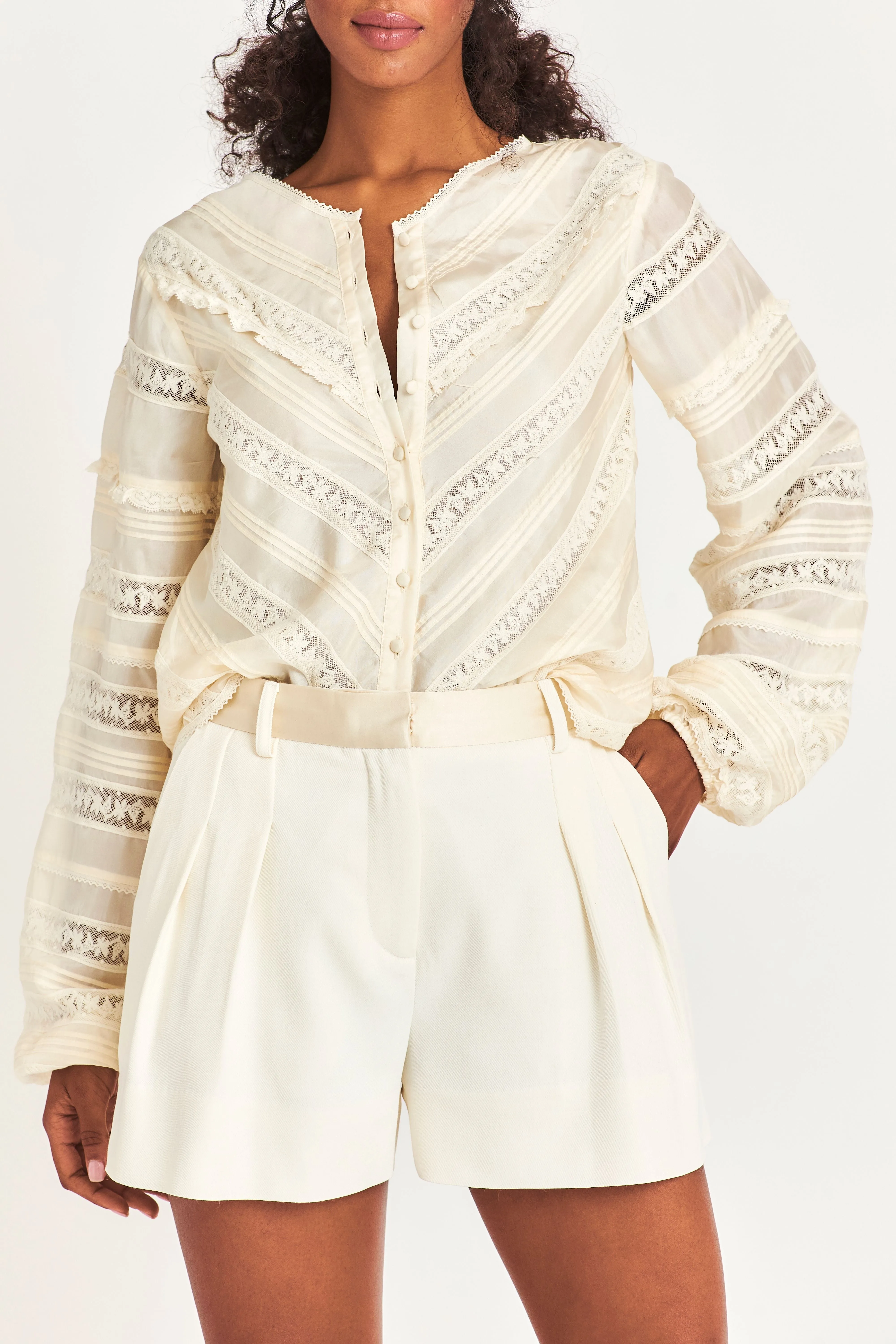 Carmolina Lightweight Blouse-ANTIQUE WHITE sold by LoveShackFancy