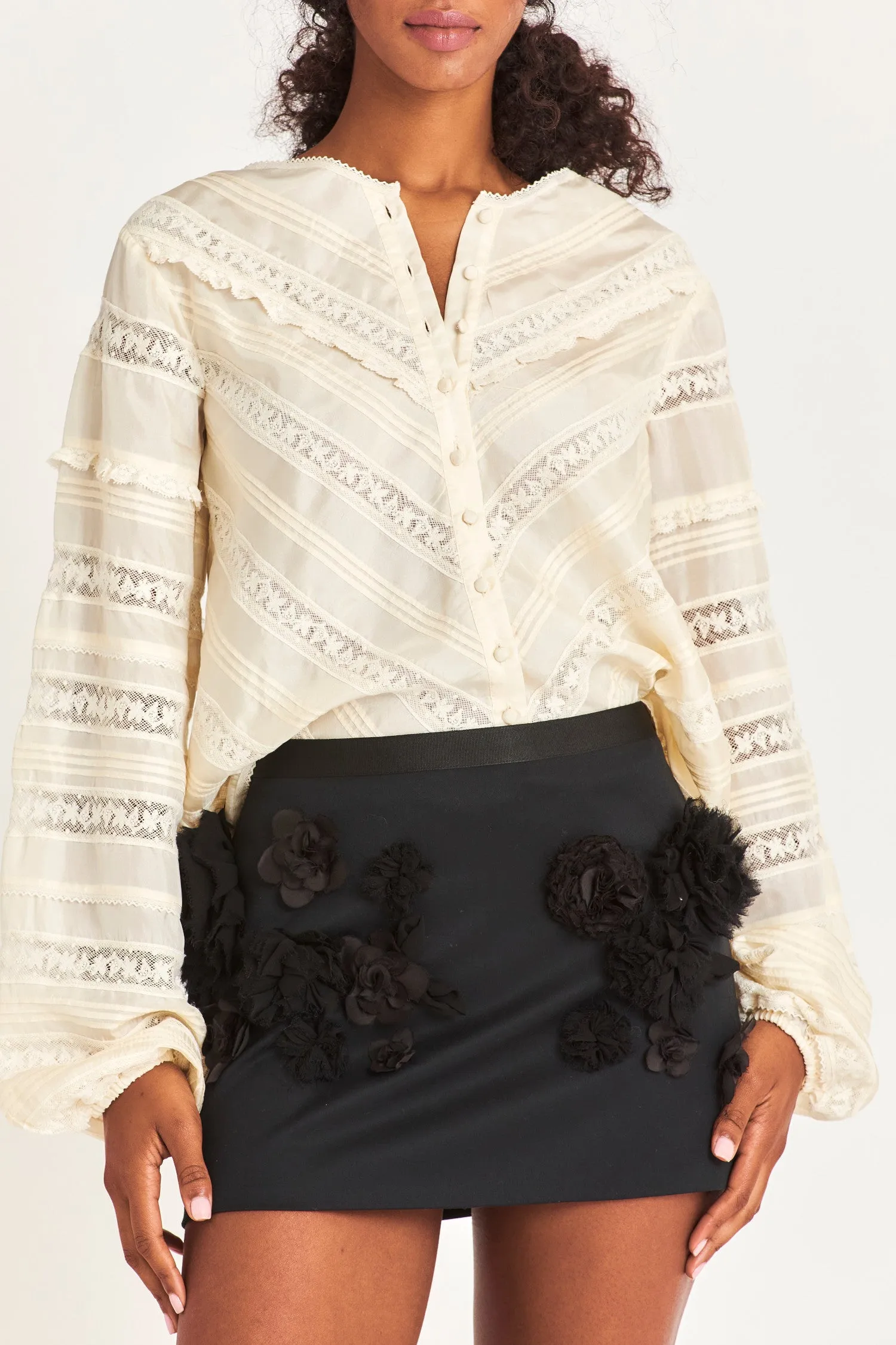 Carmolina Lightweight Blouse-ANTIQUE WHITE sold by LoveShackFancy product image thumbnail 2