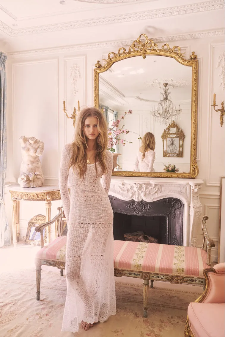 Tilo Pointelle Sheer Maxi Dress sold by LoveShackFancy