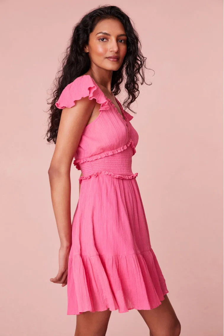Ivella Smocked Mini Dress- STRAWBERRY MOON sold by LoveShackFancy product image thumbnail 3