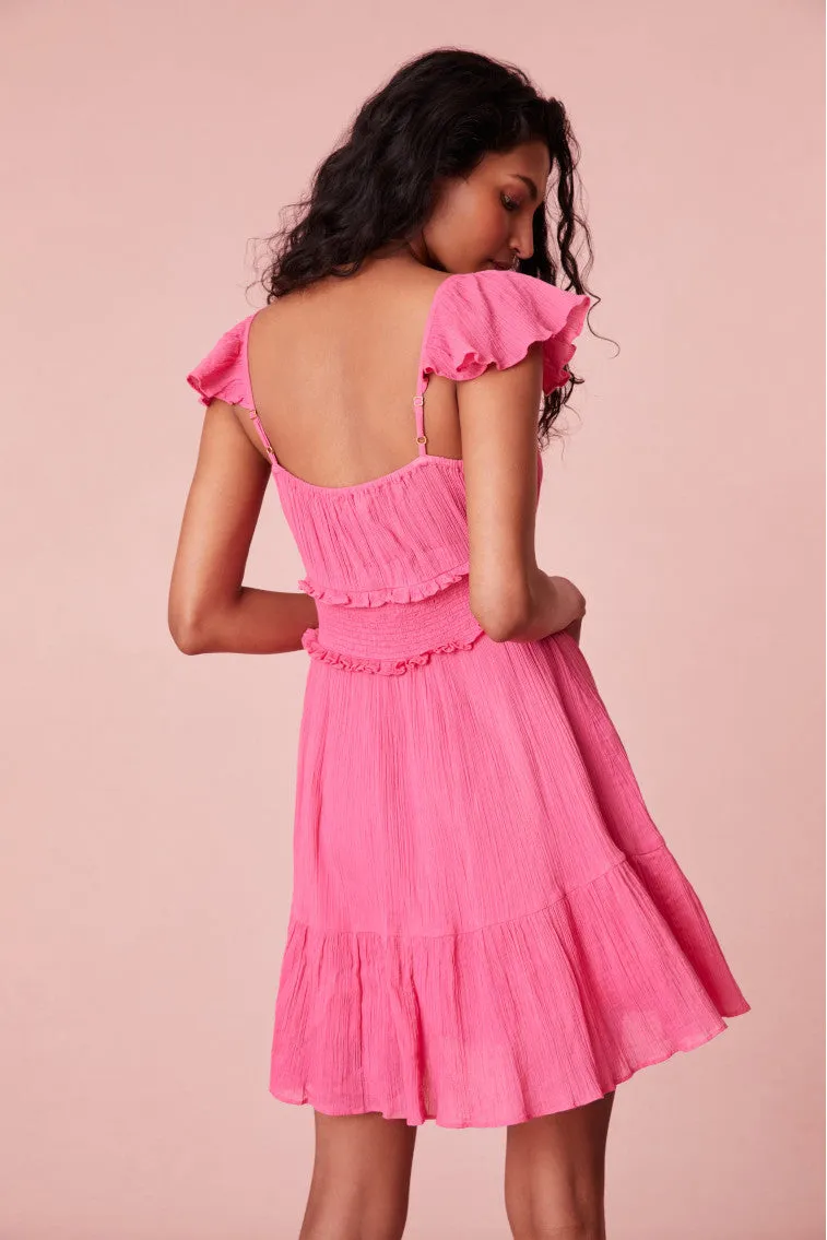 Ivella Smocked Mini Dress- STRAWBERRY MOON sold by LoveShackFancy product image thumbnail 5