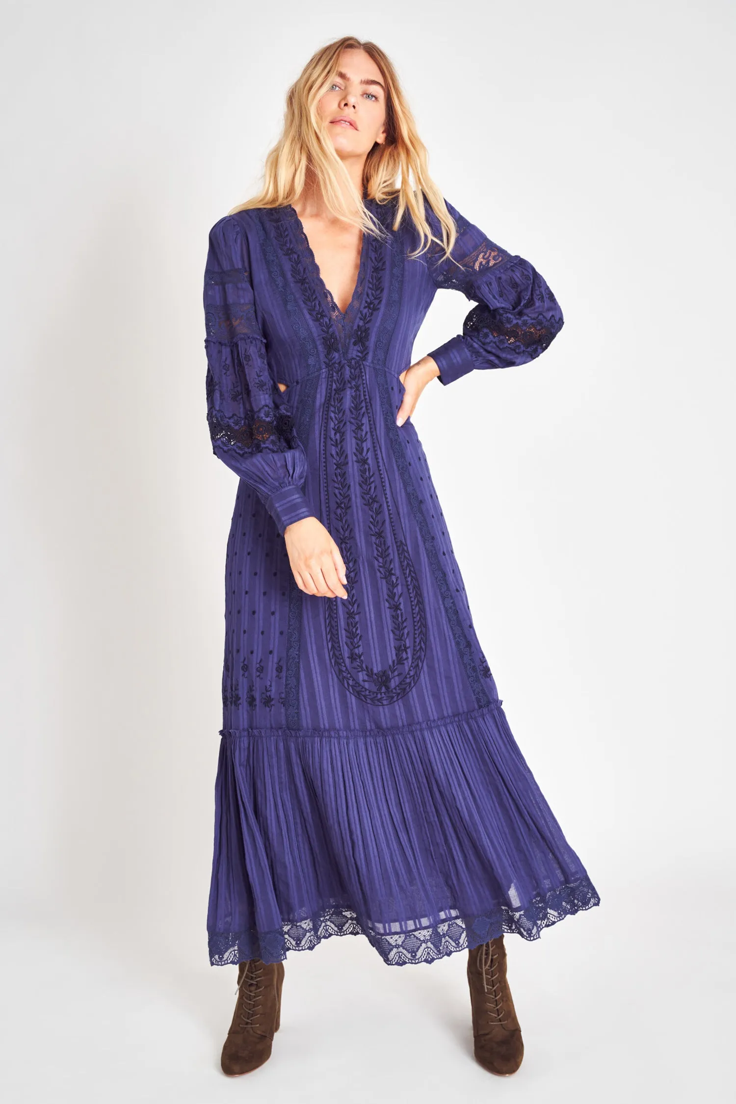 Aneesha Cotton Cutout Midi Dress sold by LoveShackFancy product image thumbnail 2