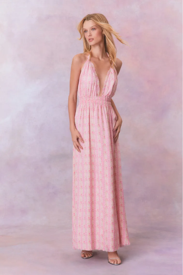 Love Heirloom Print Halter Maxi Dress sold by LoveShackFancy