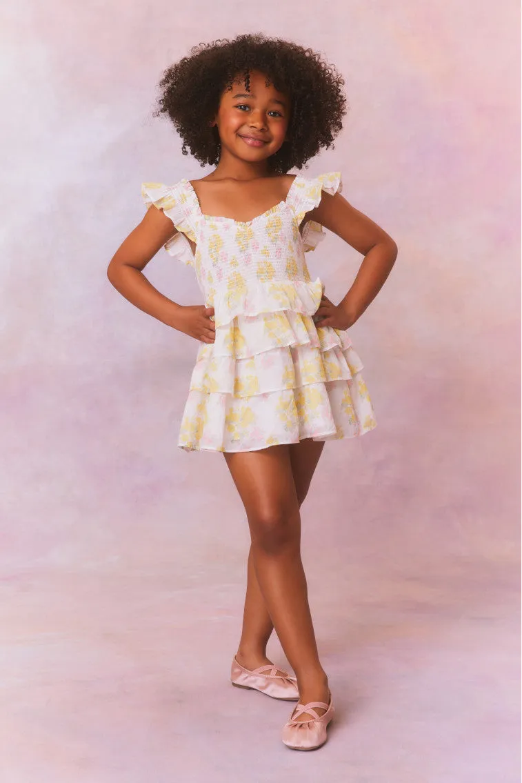 Girls Linoette Mixed Print Cotton Dress sold by LoveShackFancy