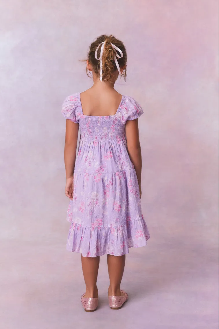 Girls Muriella Fragrance Print Flutter Sleeve Dress-HIBISCUS sold by LoveShackFancy product image thumbnail 4