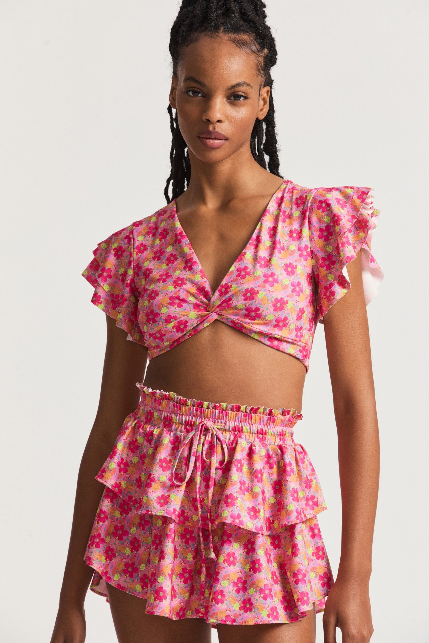 Kiella Ruffle Crop Top sold by LoveShackFancy