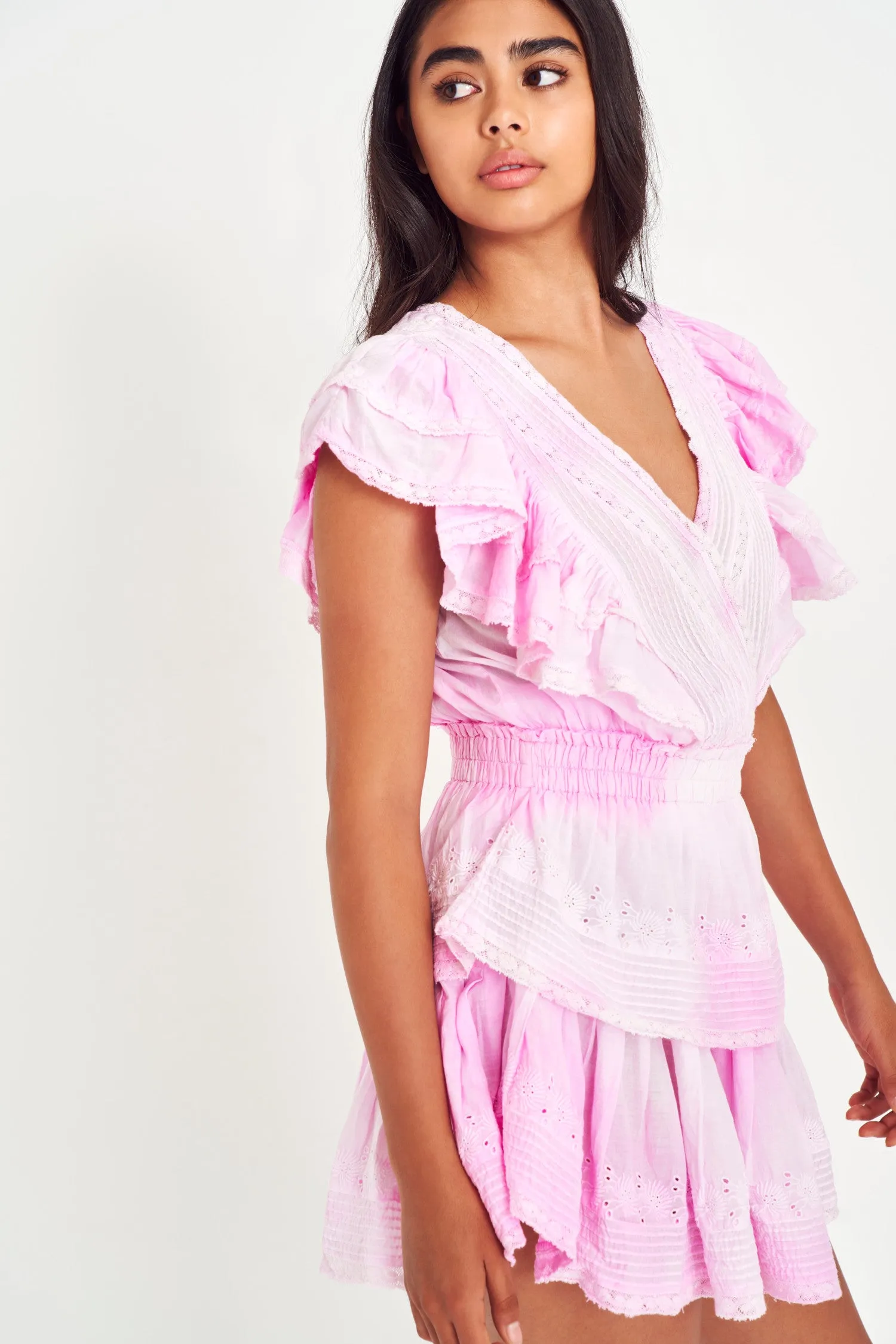 Gwen Mini Dress - PEONY PINK sold by LoveShackFancy