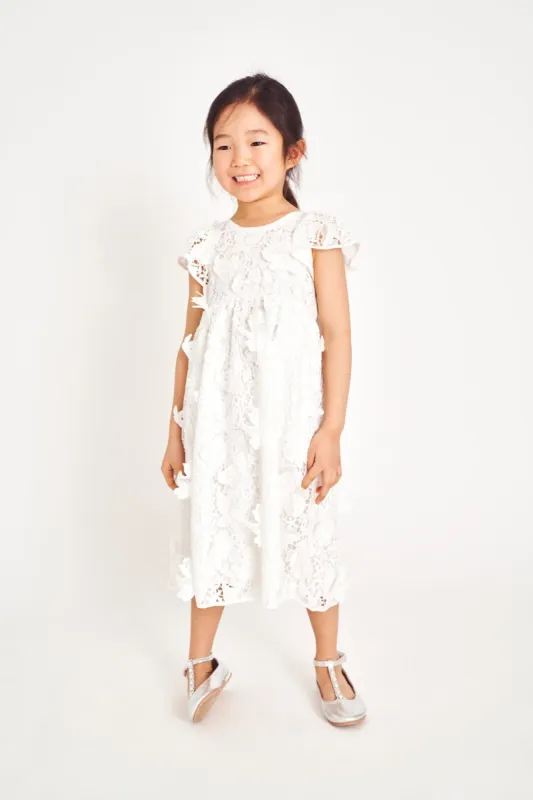 Girls Nancy Dress- TRUE WHITE sold by LoveShackFancy