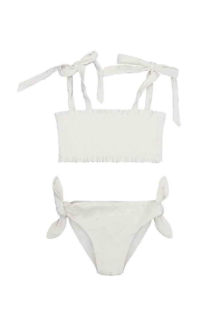 Girls Zarina Smocked Bikini Swim Set sold by LoveShackFancy