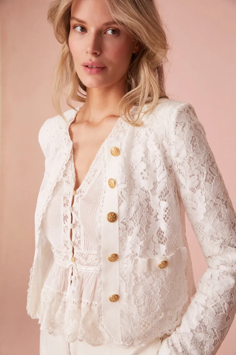 Sheer Silk Georgette High Collar Jacket | EILEEN FISHER