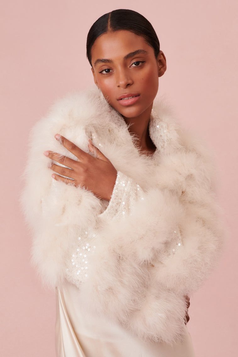 Curran Marabou Feather Jacket sold by LoveShackFancy product image thumbnail 2
