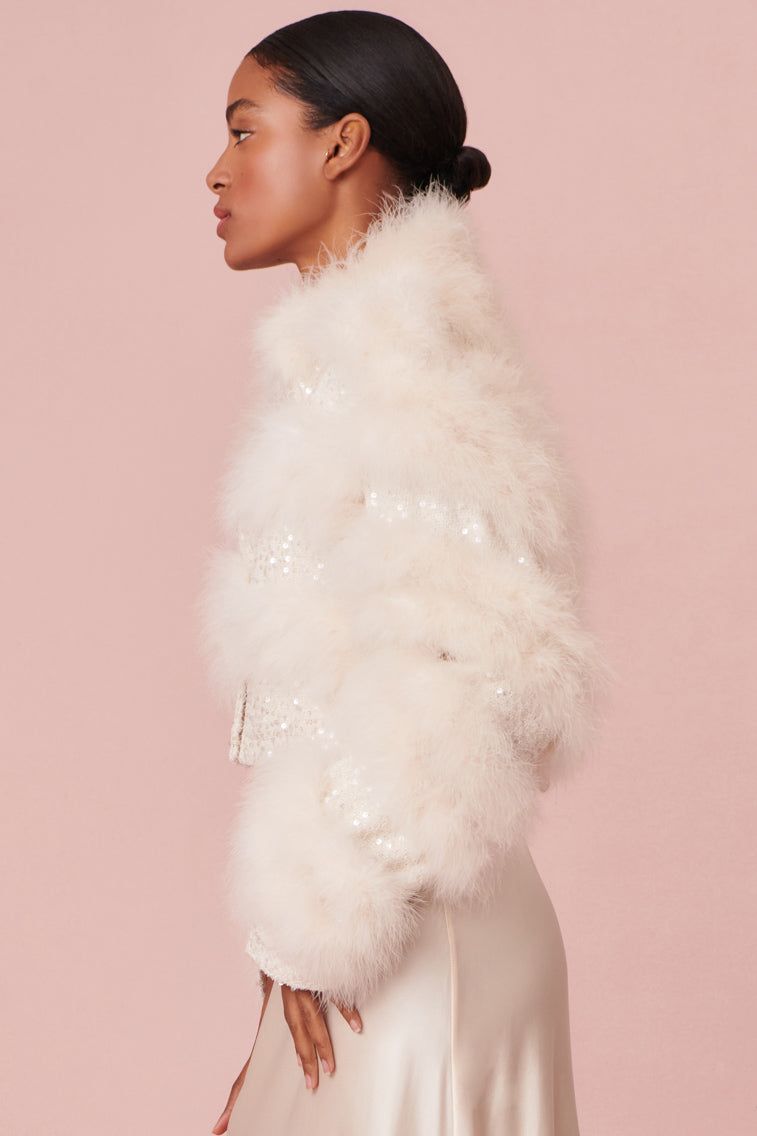 Curran Marabou Feather Jacket sold by LoveShackFancy product image thumbnail 4