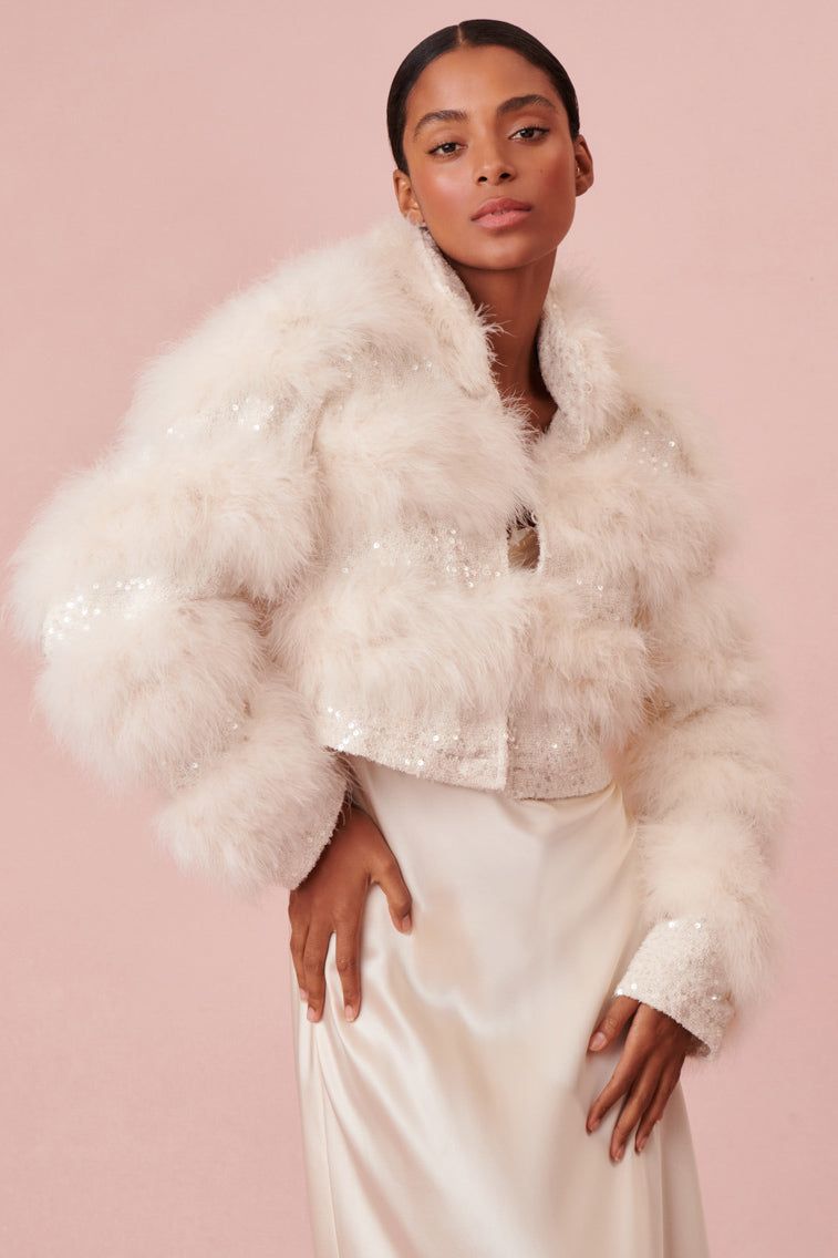 Curran Marabou Feather Jacket sold by LoveShackFancy product image thumbnail 3