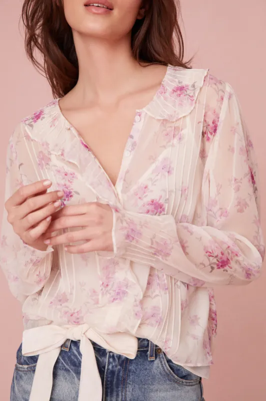 Rizzo Chiffon Floral Top sold by LoveShackFancy