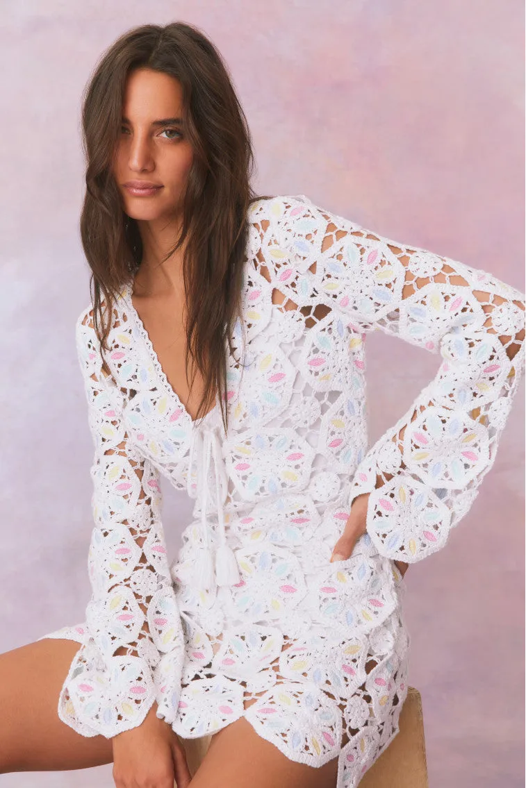 Poemes Multi Colored Crochet Mini Dress sold by LoveShackFancy product image thumbnail 2