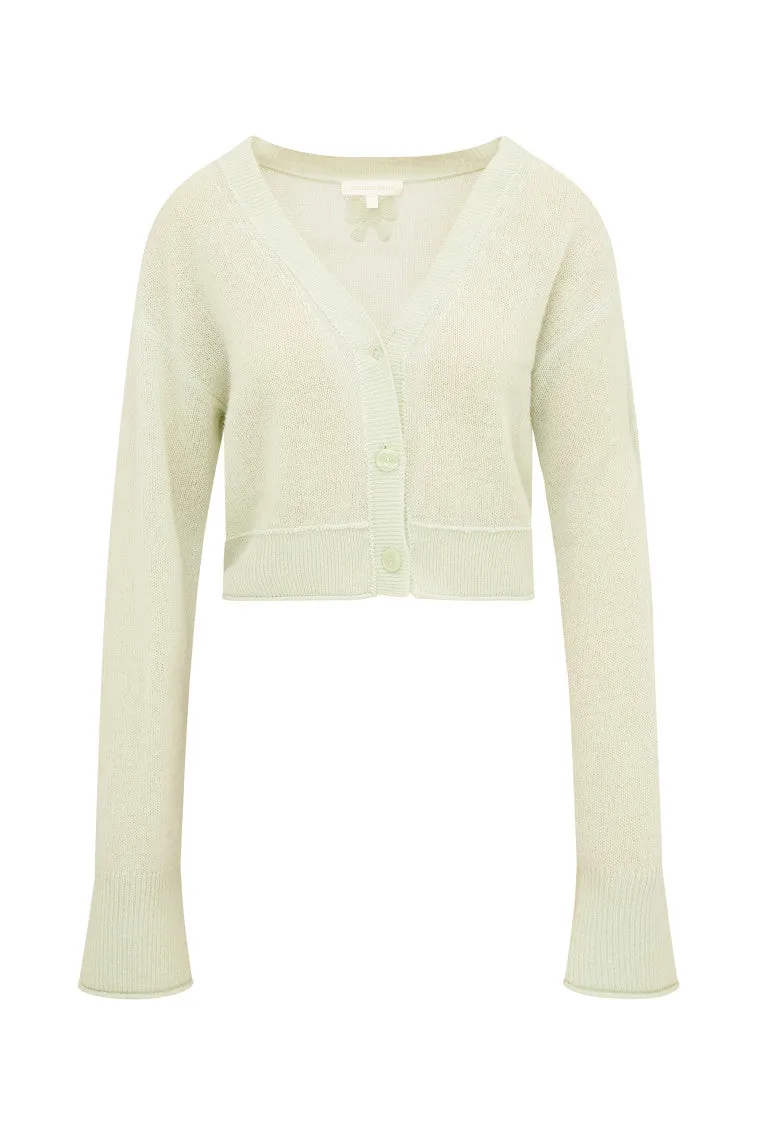 Lawrence Knit Bow Cardigan- CACTUS BLOOM sold by LoveShackFancy product image thumbnail 5