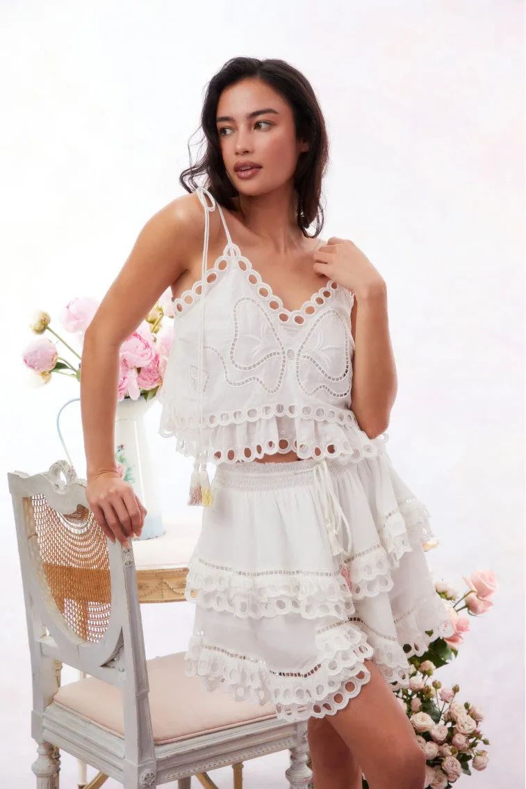 Dorene Eyelet Mini Skirt sold by LoveShackFancy product image thumbnail 2