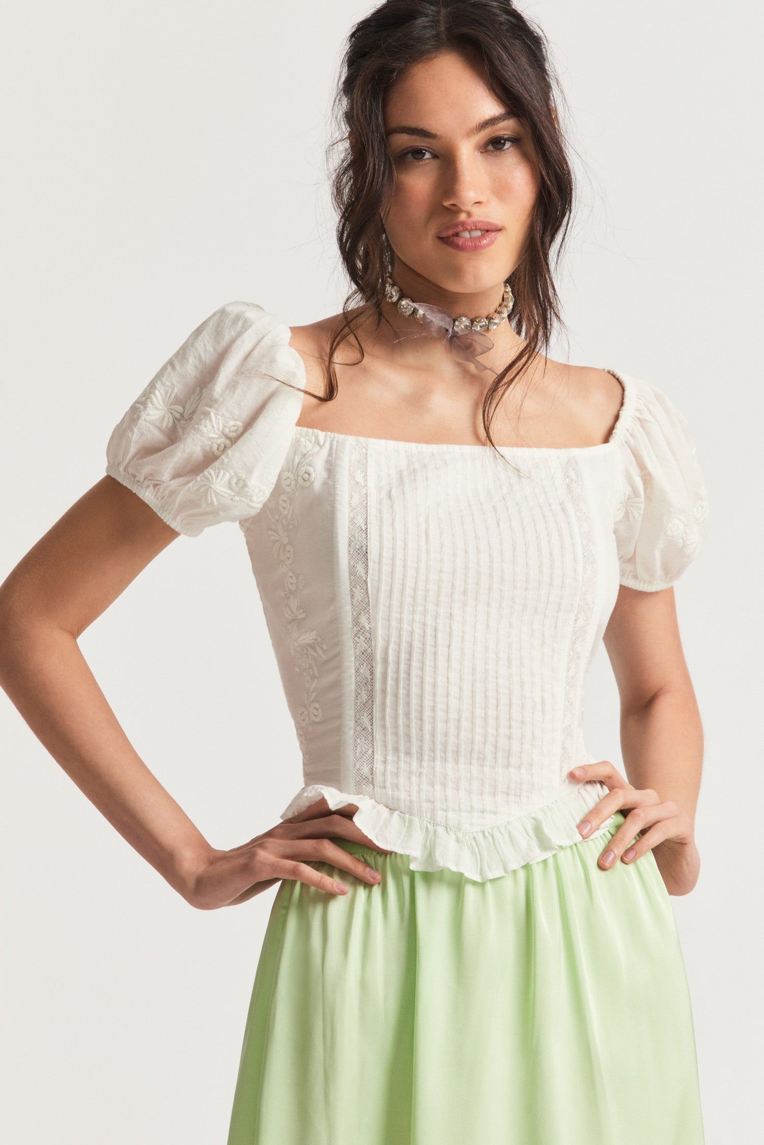 Breonna Top - TRUE WHITE sold by LoveShackFancy