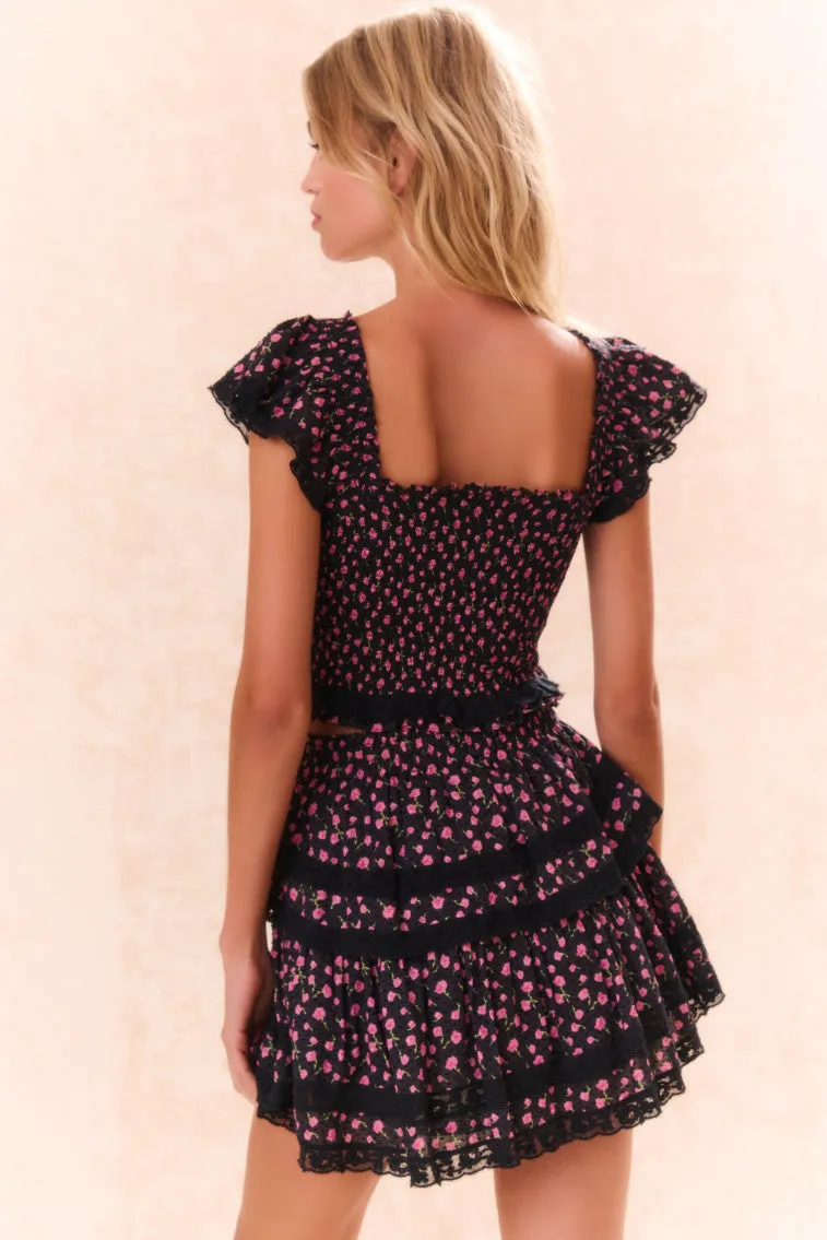 Ruffle Mini Floral Lace-Trimmed Skirt sold by LoveShackFancy product image thumbnail 4