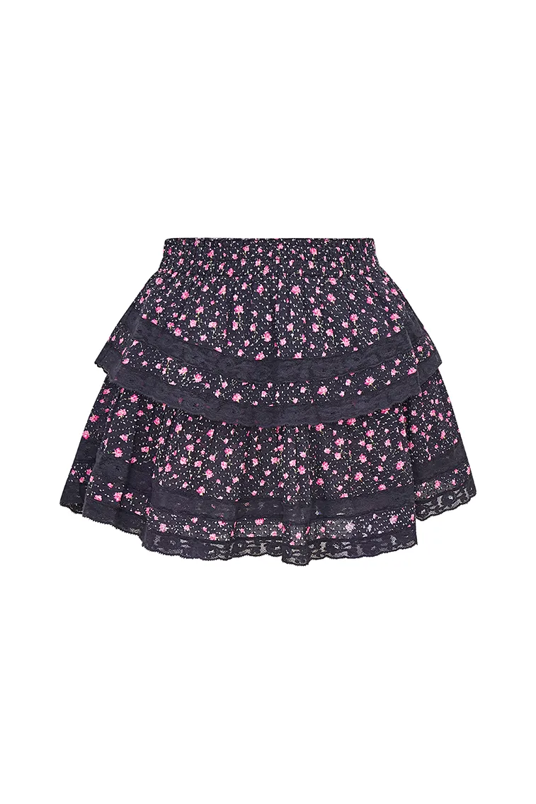 Ruffle Mini Floral Lace-Trimmed Skirt sold by LoveShackFancy product image thumbnail 5