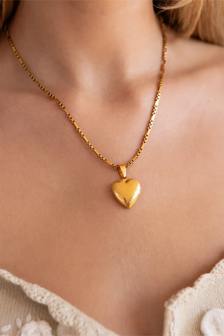 Evie Jewelry Heart Locket Necklace sold by LoveShackFancy