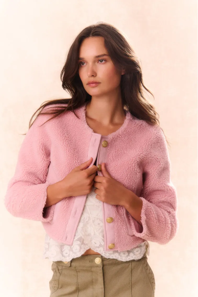 Lully Faux Shearling Jacket - ROSE DUST sold by LoveShackFancy product image thumbnail 3