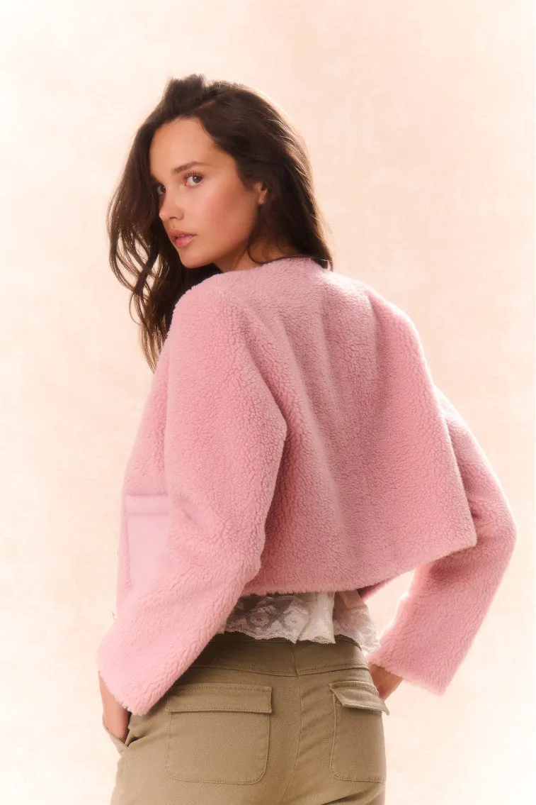 Lully Faux Shearling Jacket - ROSE DUST sold by LoveShackFancy product image thumbnail 4
