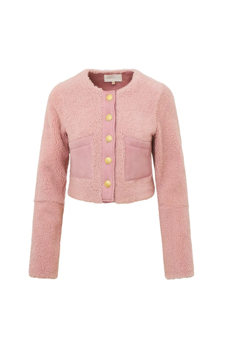 Lully Faux Shearling Jacket - ROSE DUST sold by LoveShackFancy product image thumbnail 5