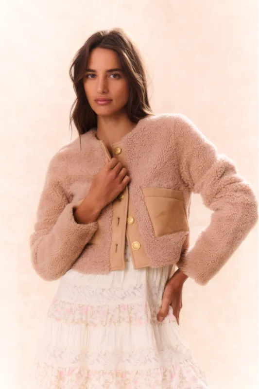 Lully Faux Shearling Jacket sold by LoveShackFancy