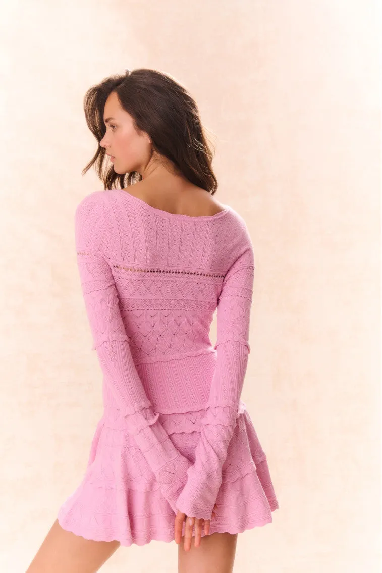 Lavender Pointelle Knit Mini Dress - ROSE CLAY sold by LoveShackFancy product image thumbnail 4