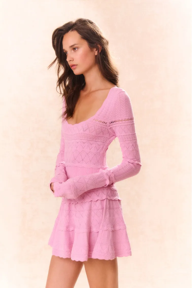 Lavender Pointelle Knit Mini Dress - ROSE CLAY sold by LoveShackFancy product image thumbnail 3