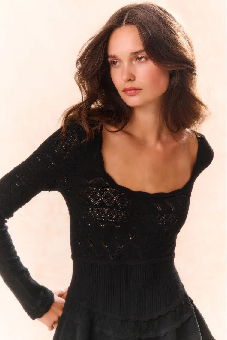 Lavender Pointelle Knit Mini Dress sold by LoveShackFancy product image thumbnail 4