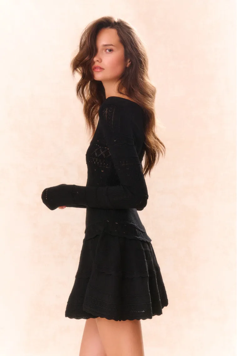 Lavender Pointelle Knit Mini Dress sold by LoveShackFancy product image thumbnail 3