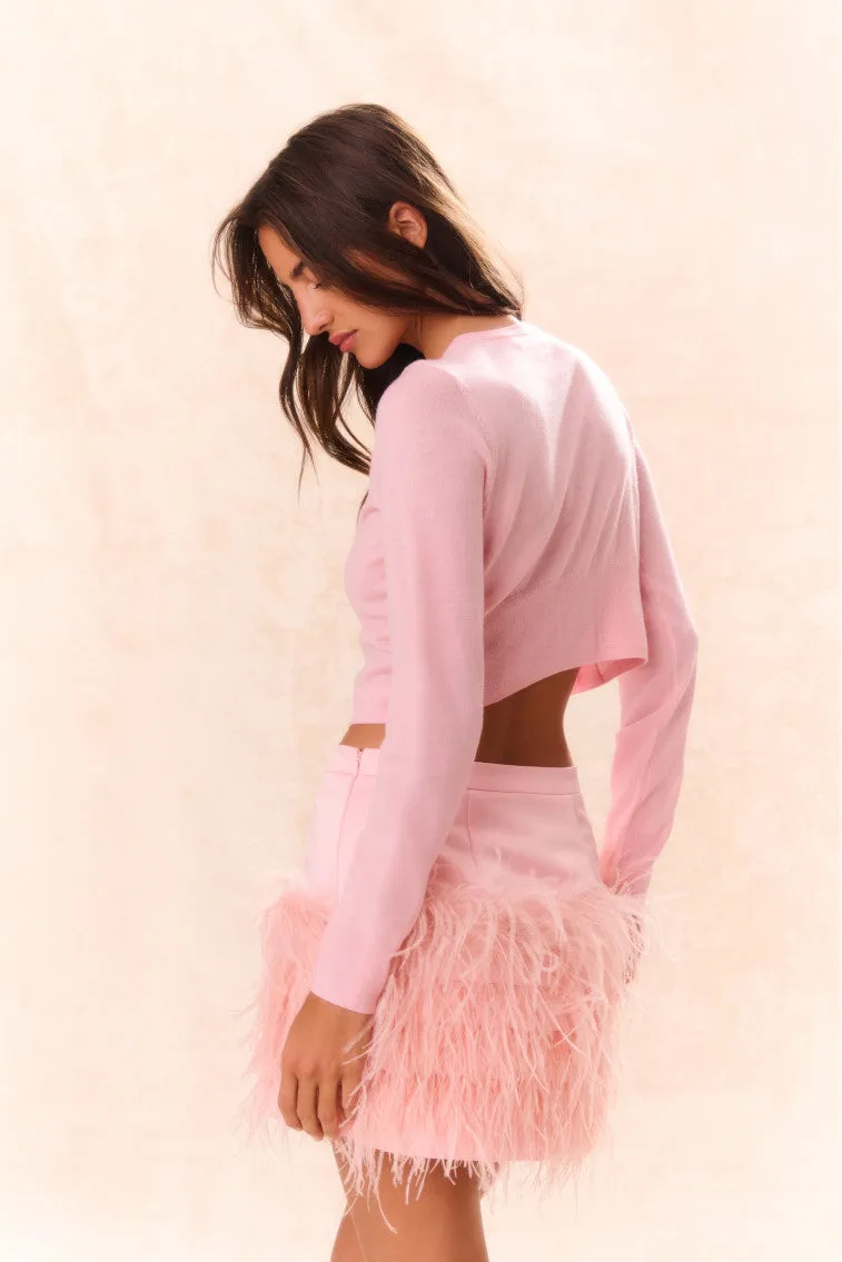 Viviette Feather Mini Skirt sold by LoveShackFancy product image thumbnail 4
