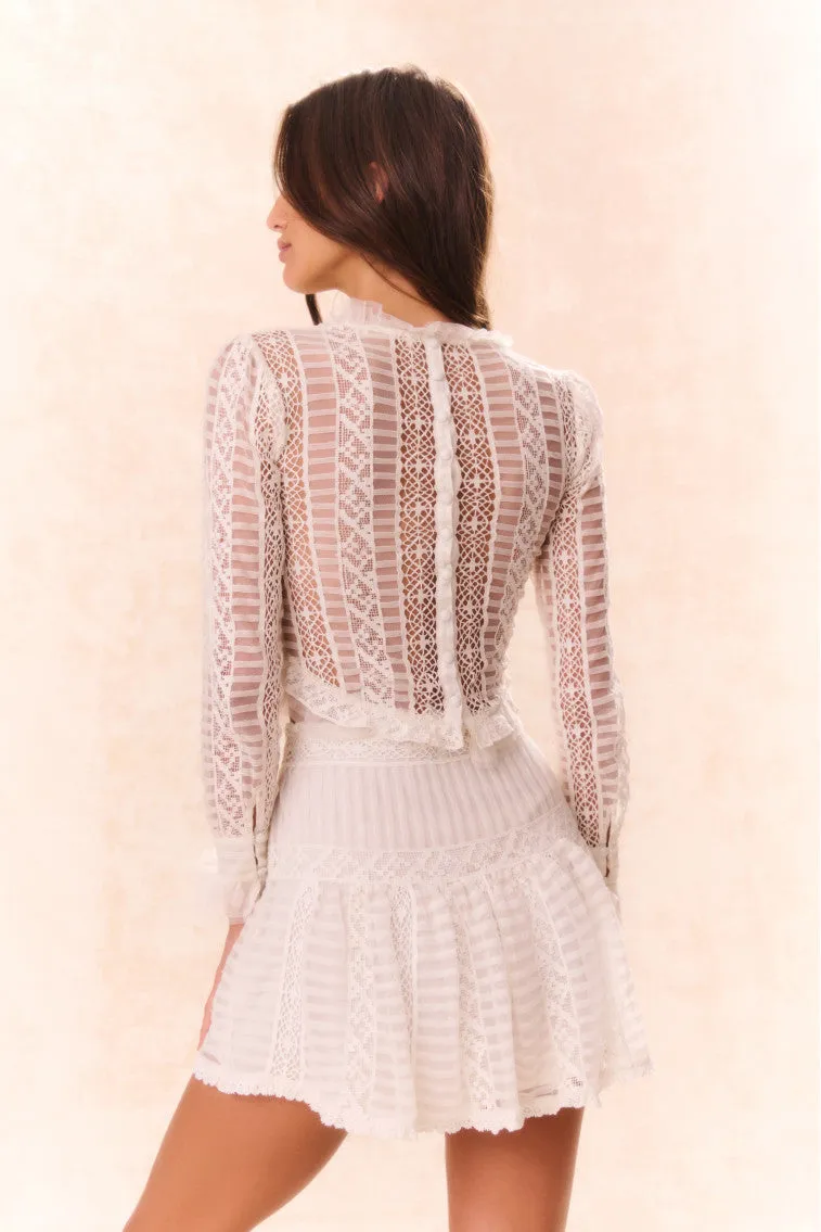 Rubyanne Crochet Lace Mini Skirt sold by LoveShackFancy product image thumbnail 4