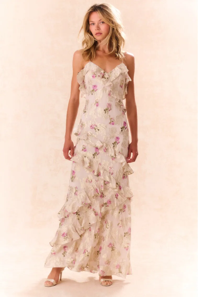 Rialto Floral Silk Maxi Dress sold by LoveShackFancy product image thumbnail 4