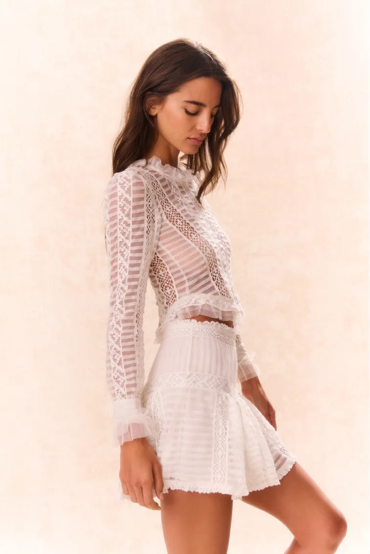 Etheline Crochet Lace Long Sleeve Top sold by LoveShackFancy product image thumbnail 4