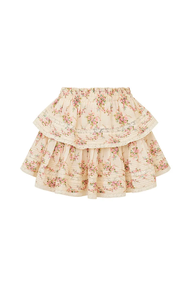 Ruffle Mini Lace-Trimmed Floral Skirt sold by LoveShackFancy product image thumbnail 4