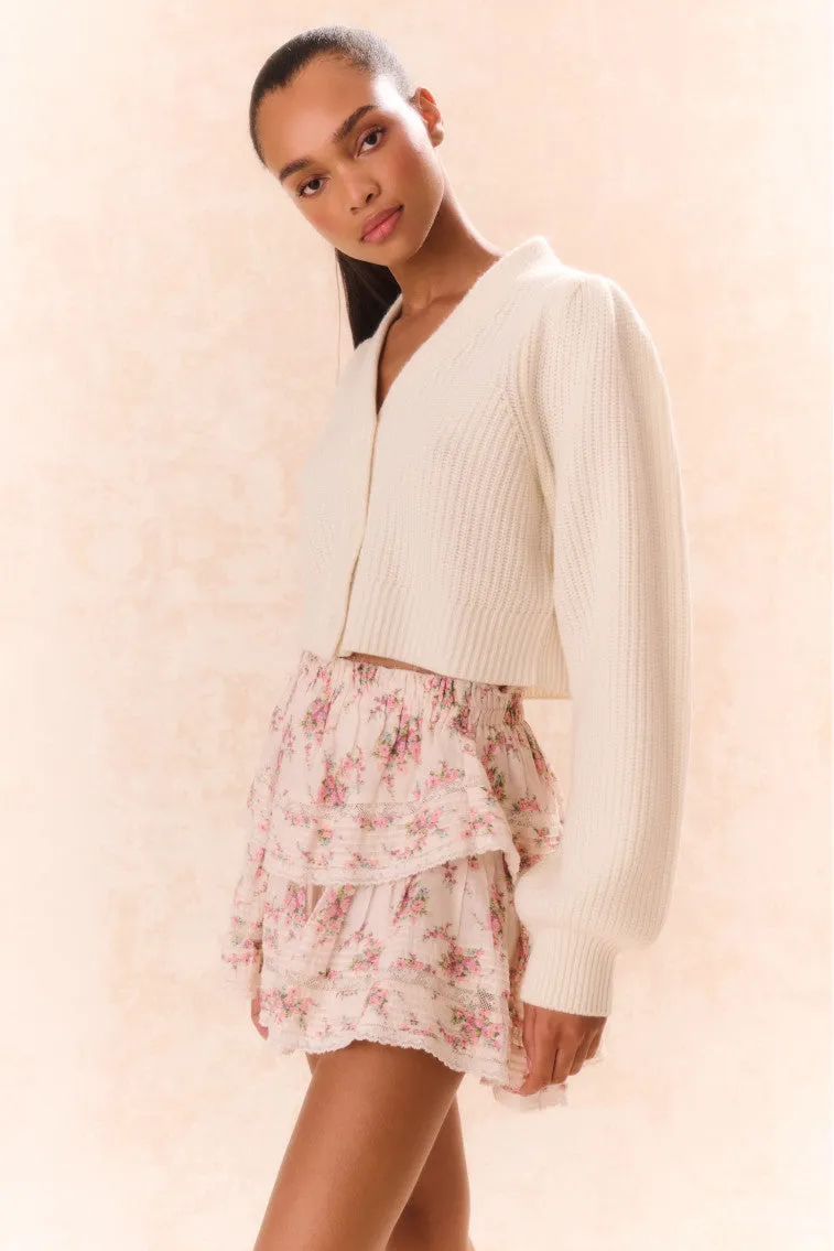 Ruffle Mini Lace-Trimmed Floral Skirt sold by LoveShackFancy product image thumbnail 3