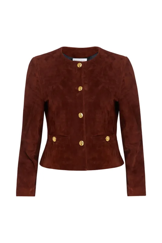 Susanna Chow New York Tessa Suede Jacket sold by LoveShackFancy